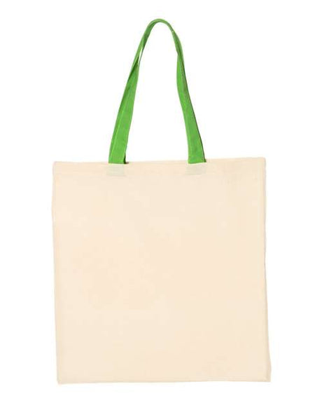 Q-Tees Economical Tote with Contrast-Color Handles Q-Tees