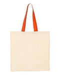 Q-Tees Economical Tote with Contrast-Color Handles Q-Tees