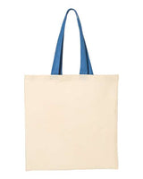Q-Tees Economical Tote with Contrast-Color Handles Q-Tees