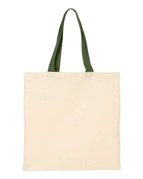 Q-Tees Economical Tote with Contrast-Color Handles Q-Tees