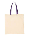 Q-Tees Economical Tote with Contrast-Color Handles Q-Tees