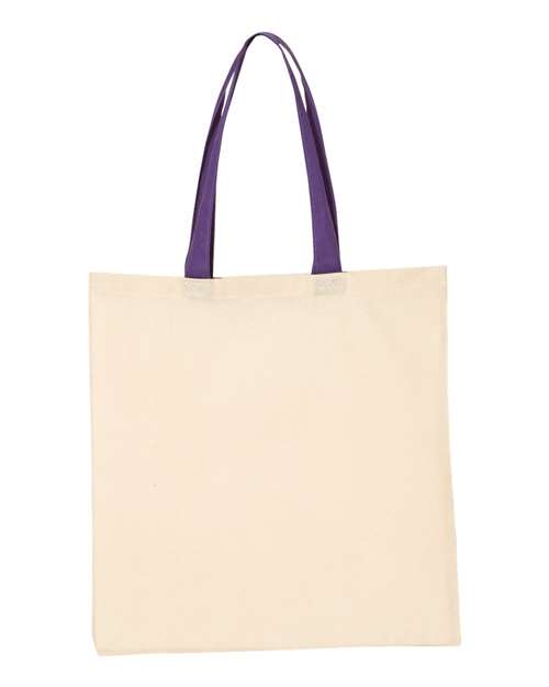 Q-Tees Economical Tote with Contrast-Color Handles Q-Tees