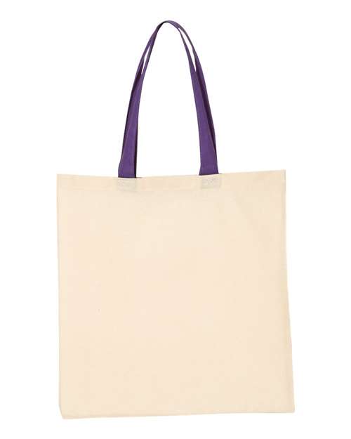 Q-Tees Economical Tote with Contrast-Color Handles Q-Tees