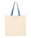 Q-Tees Economical Tote with Contrast-Color Handles Q-Tees