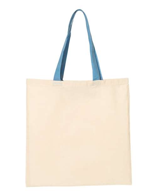 Q-Tees Economical Tote with Contrast-Color Handles Q-Tees