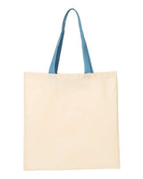Q-Tees Economical Tote with Contrast-Color Handles Q-Tees