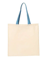Q-Tees Economical Tote with Contrast-Color Handles Q-Tees