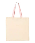 Q-Tees Economical Tote with Contrast-Color Handles Q-Tees