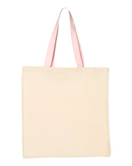 Q-Tees Economical Tote with Contrast-Color Handles Q-Tees