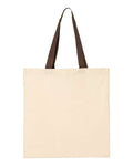 Q-Tees Economical Tote with Contrast-Color Handles Q-Tees