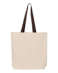 Q-Tees 11L Canvas Tote with Contrast-Color Handles Q-Tees
