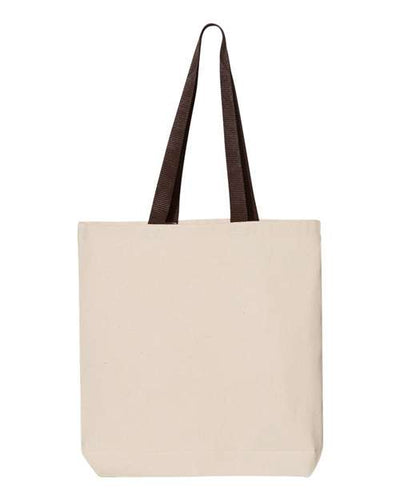 Q-Tees 11L Canvas Tote with Contrast-Color Handles