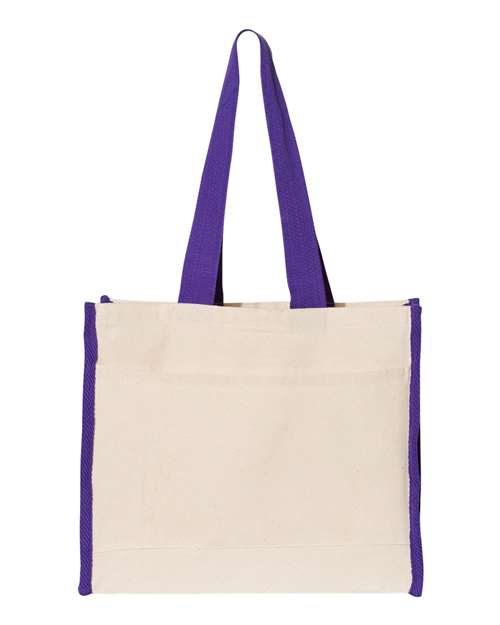 Q-Tees 14L Tote with Contrast-Color Handles Q-Tees