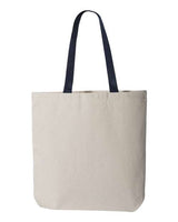 Q-Tees 11L Canvas Tote with Contrast-Color Handles Q-Tees