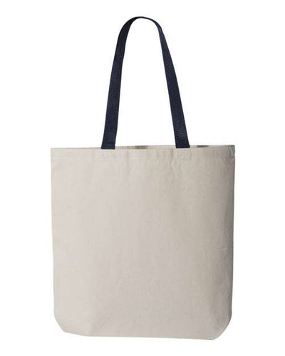 Q-Tees 11L Canvas Tote with Contrast-Color Handles