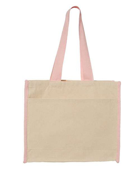 Q-Tees 14L Tote with Contrast-Color Handles Q-Tees