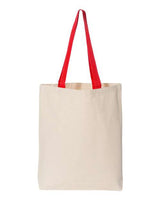 Q-Tees 11L Canvas Tote with Contrast-Color Handles Q-Tees