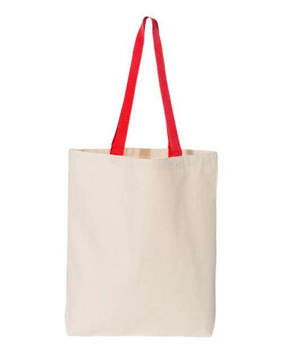 Q-Tees 11L Canvas Tote with Contrast-Color Handles