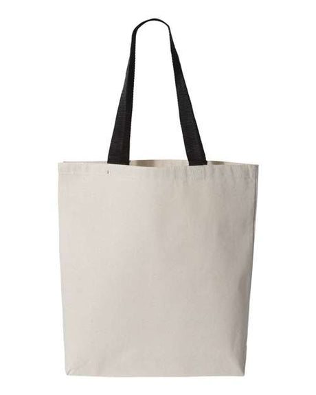 Q-Tees 11L Canvas Tote with Contrast-Color Handles Q-Tees