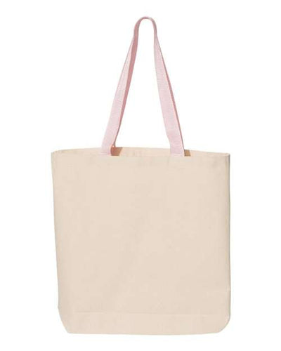 Q-Tees 11L Canvas Tote with Contrast-Color Handles