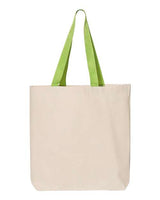 Q-Tees 11L Canvas Tote with Contrast-Color Handles Q-Tees