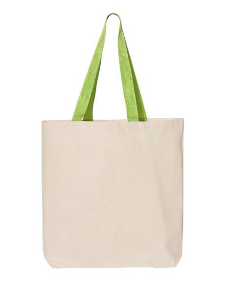 Q-Tees 11L Canvas Tote with Contrast-Color Handles Q-Tees