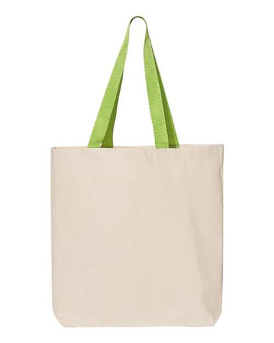 Q-Tees 11L Canvas Tote with Contrast-Color Handles