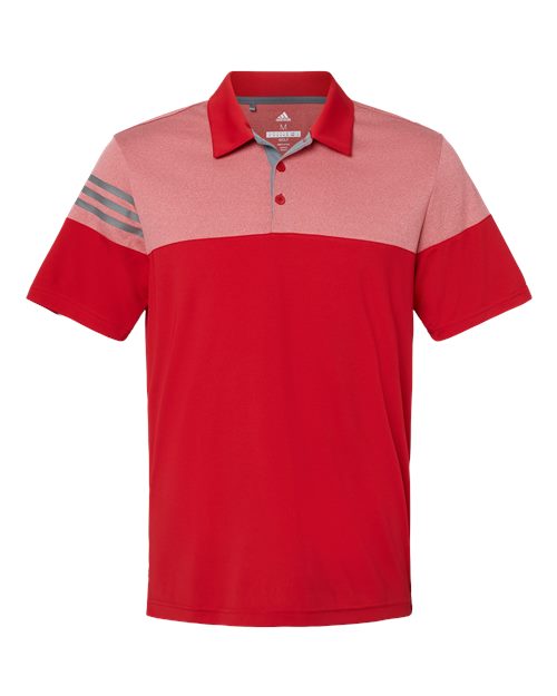 Adidas Men's Heathered 3-Stripes Colorblock Polo Adidas