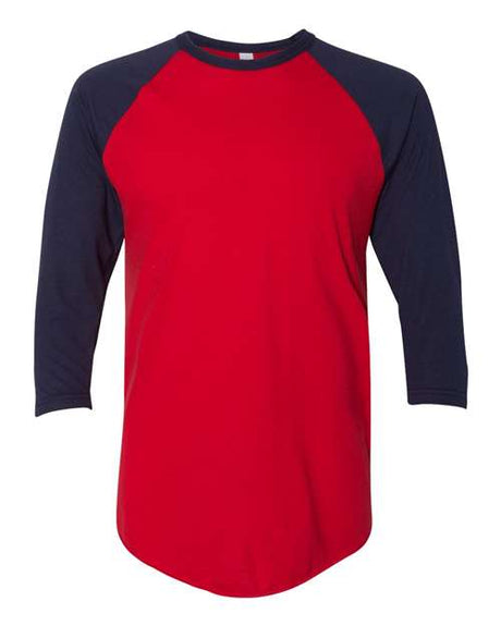 American Apparel Men's Poly-Cotton 3/4-Sleeve Raglan T-Shirt American Apparel
