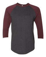 American Apparel Men's Poly-Cotton 3/4-Sleeve Raglan T-Shirt American Apparel