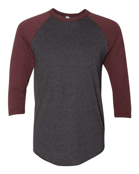 American Apparel Men's Poly-Cotton 3/4-Sleeve Raglan T-Shirt American Apparel