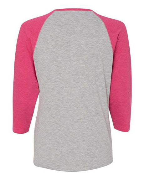LAT Women's Baseball Fine Jersey Three-Quarter Sleeve Tee LAT