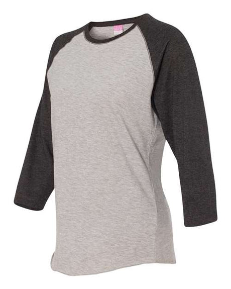 LAT Women's Baseball Fine Jersey Three-Quarter Sleeve Tee LAT