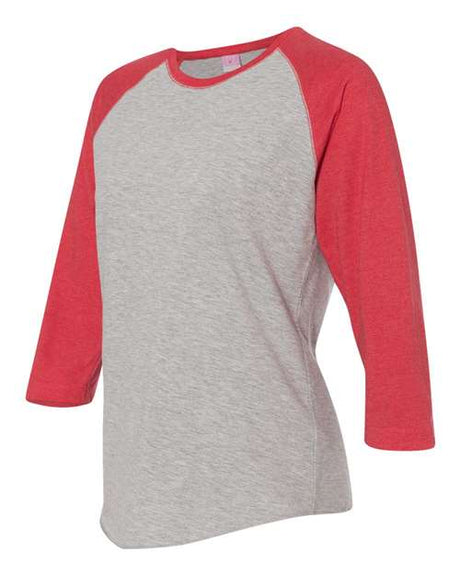 LAT Women's Baseball Fine Jersey Three-Quarter Sleeve Tee LAT