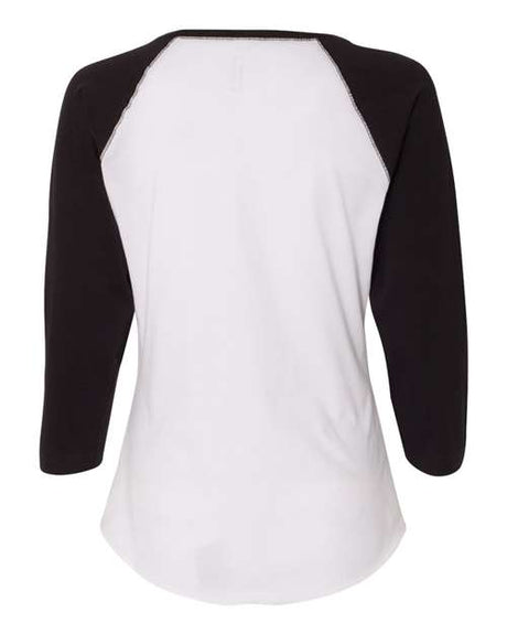 LAT Women's Baseball Fine Jersey Three-Quarter Sleeve Tee LAT