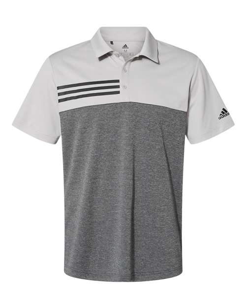 Adidas Men's Heathered Colorblock 3-Stripes Polo Adidas