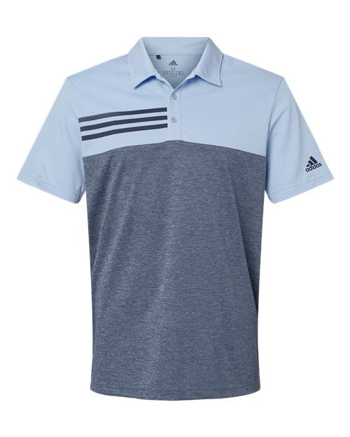 Adidas Men's Heathered Colorblock 3-Stripes Polo Adidas
