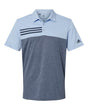 Adidas Men's Heathered Colorblock 3-Stripes Polo Adidas