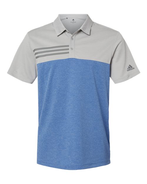 Adidas Men's Heathered Colorblock 3-Stripes Polo Adidas