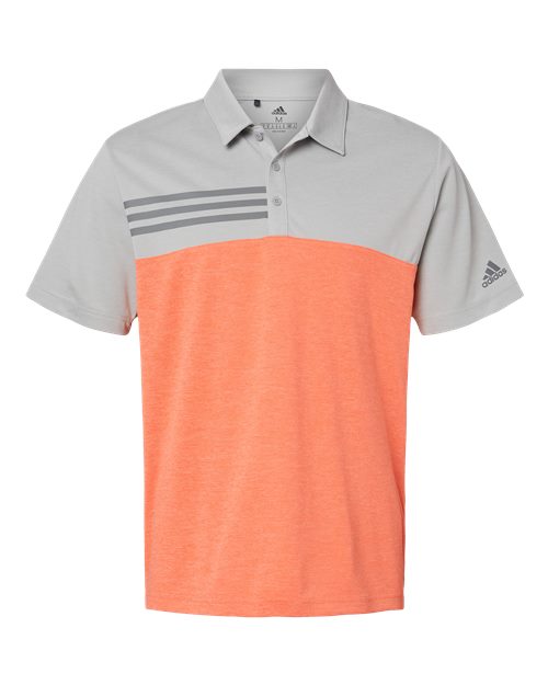 Adidas Men's Heathered Colorblock 3-Stripes Polo Adidas