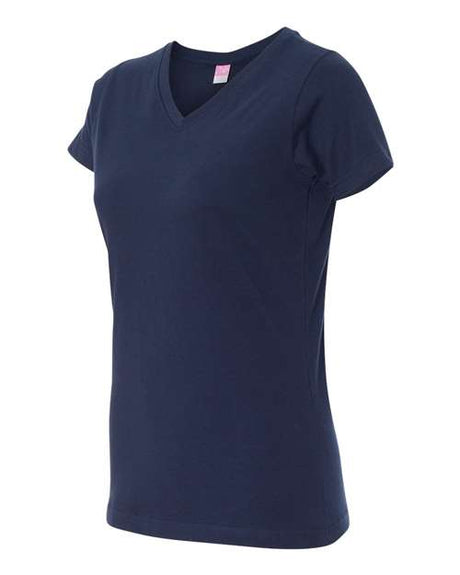 LAT Women's V-Neck Fine Jersey Tee LAT