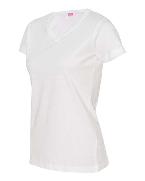 LAT Women's V-Neck Fine Jersey Tee LAT