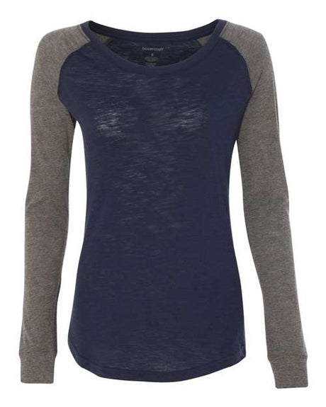 Boxercraft Women Preppy Patch Slub Long Sleeve T-Shirt Boxercraft