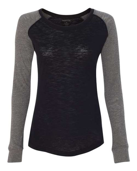 Boxercraft Women Preppy Patch Slub Long Sleeve T-Shirt Boxercraft