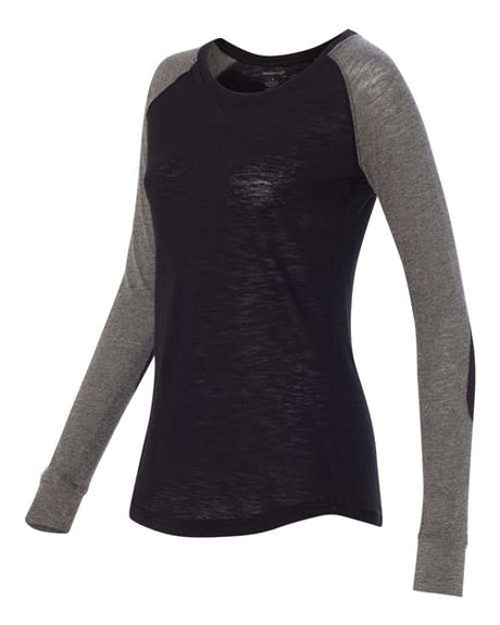 Boxercraft Women Preppy Patch Slub Long Sleeve T-Shirt Boxercraft