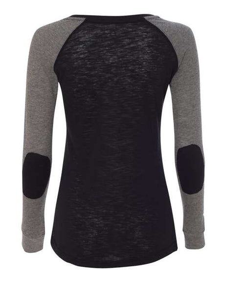 Boxercraft Women Preppy Patch Slub Long Sleeve T-Shirt Boxercraft