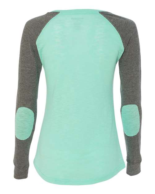 Boxercraft Women Preppy Patch Slub Long Sleeve T-Shirt Boxercraft