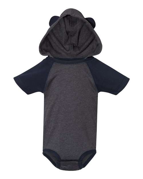 Rabbit Skins Fine Jersey Infant Short Sleeve Raglan Bodysuit with Hood & Ears Rabbit Skins