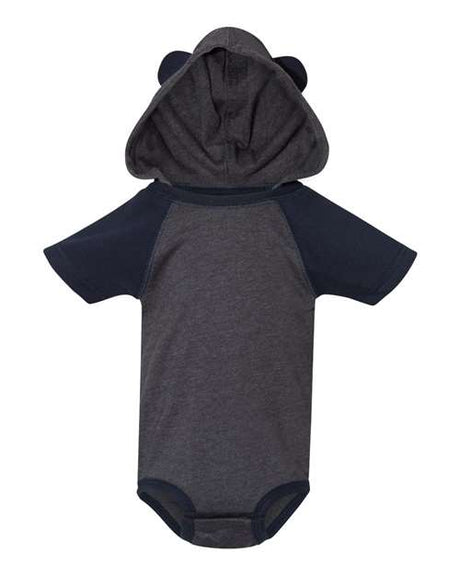 Rabbit Skins Fine Jersey Infant Short Sleeve Raglan Bodysuit with Hood & Ears Rabbit Skins