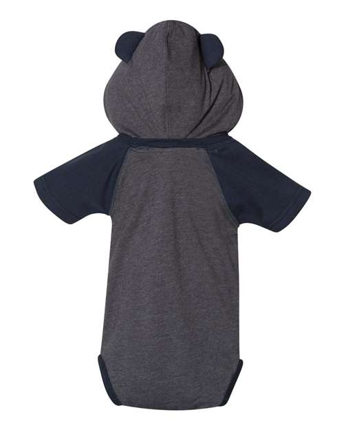 Rabbit Skins Fine Jersey Infant Short Sleeve Raglan Bodysuit with Hood & Ears Rabbit Skins